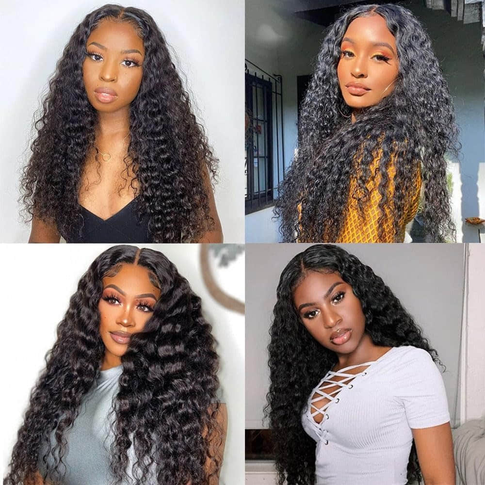 Deep Curly Virgin Hair Brazilian Bundles Full & Thick from Root to Tip Natural Color 10-30 Inch - Stariahair