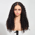 StariaHair 13"x4" Water Wave 150% Transparent Lace Frontal Wig #1B