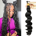 StariaHair 14-20 Inch Loose Wave Bulk Hair for Braiding #1B