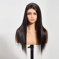 StariaHair 5"x5" Straight Transparent Glueless Lace Closure Wig #1B