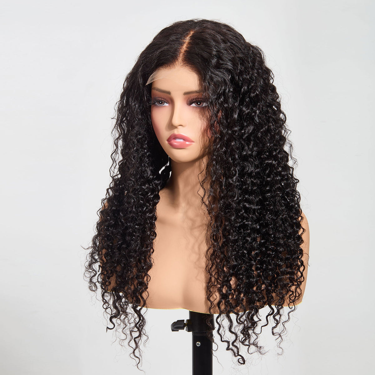 StariaHair 5"x5" HD Glueless Lace Water Wave 180% Closure Wig #1B