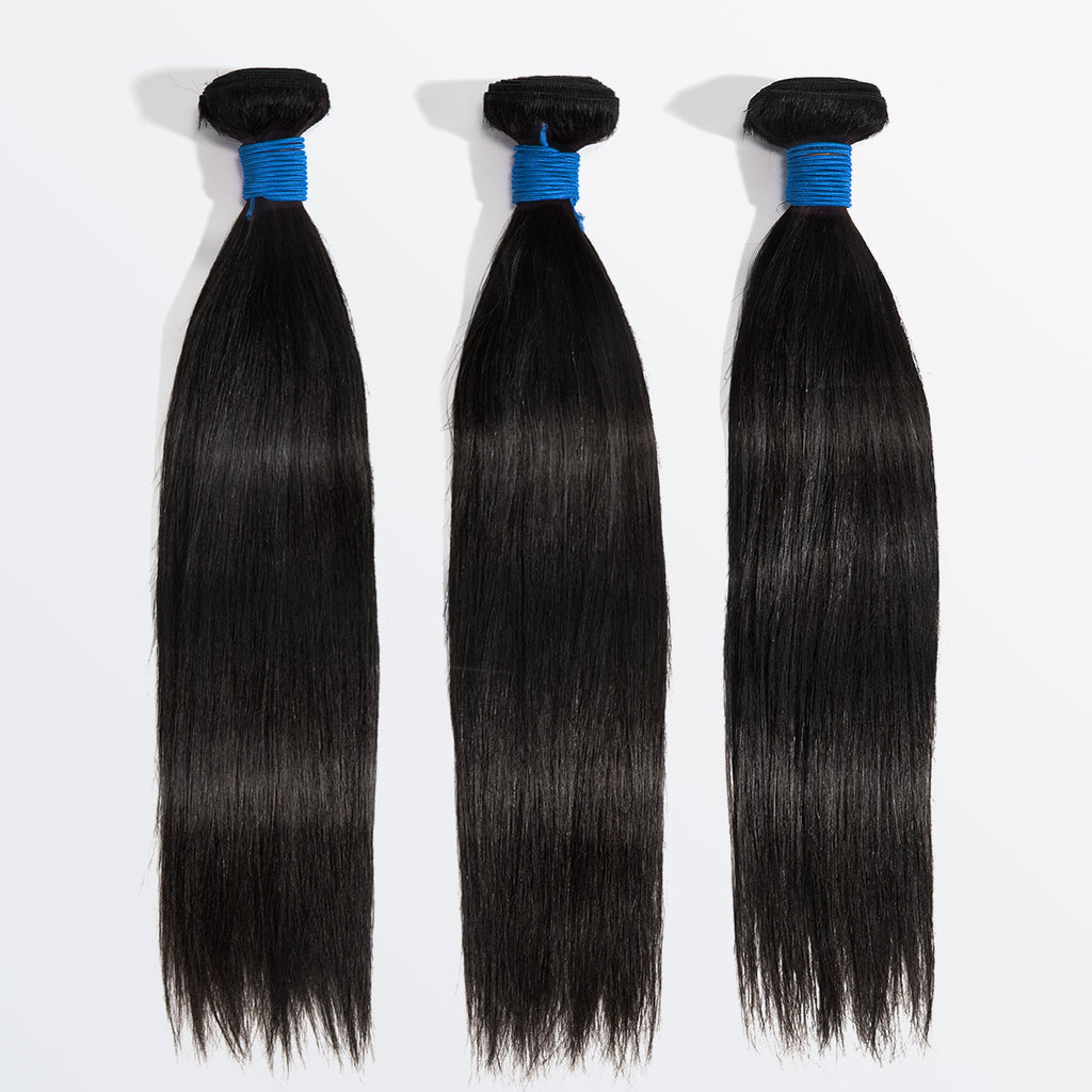 Straight Virgin Brazilian Hair Bundles Silky Smooth & Soft Natural Color 10-30 Inch - Stariahair