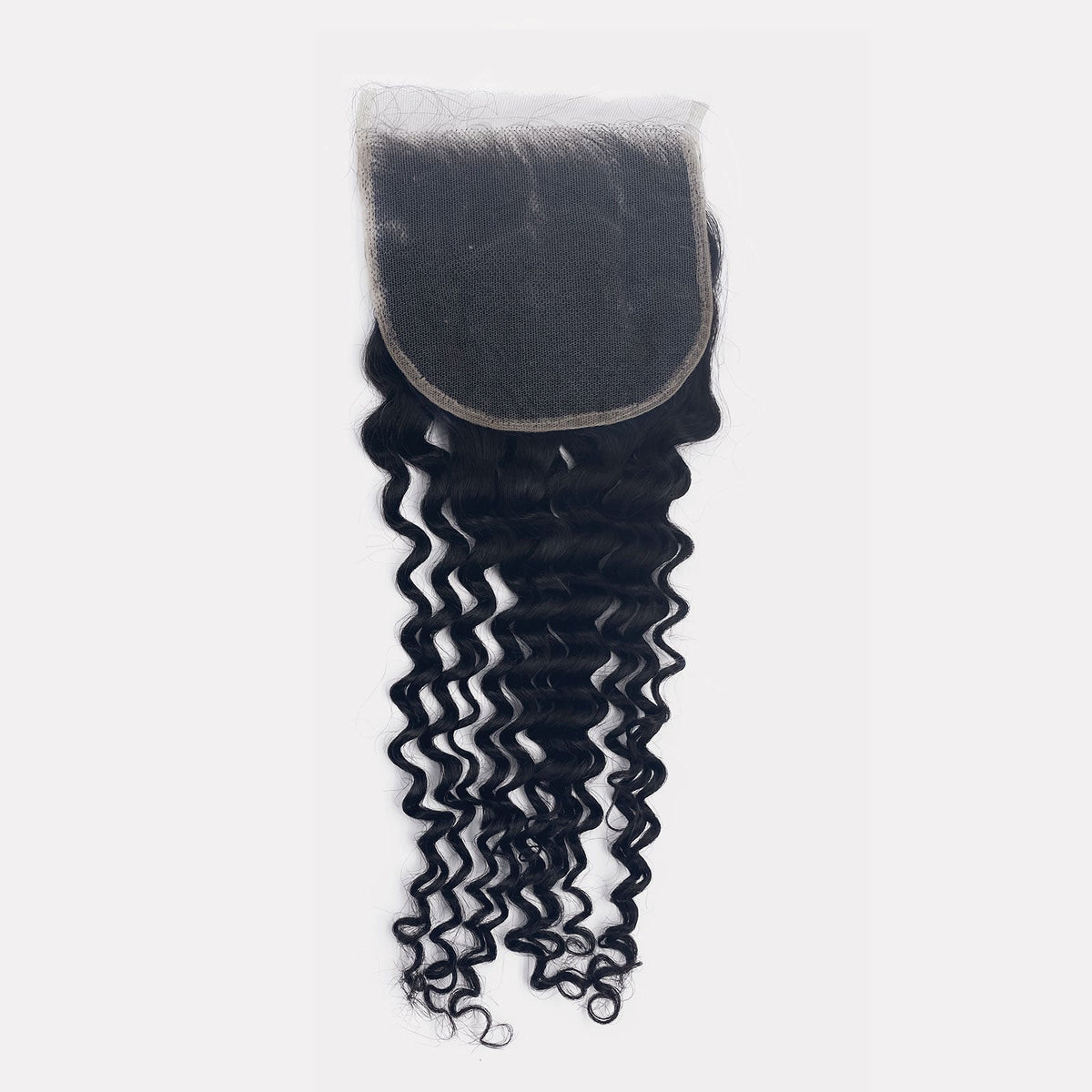 StariaHair 12-20 Inch 4"x4" Deep Curly Transparent Lace Closure #1B
