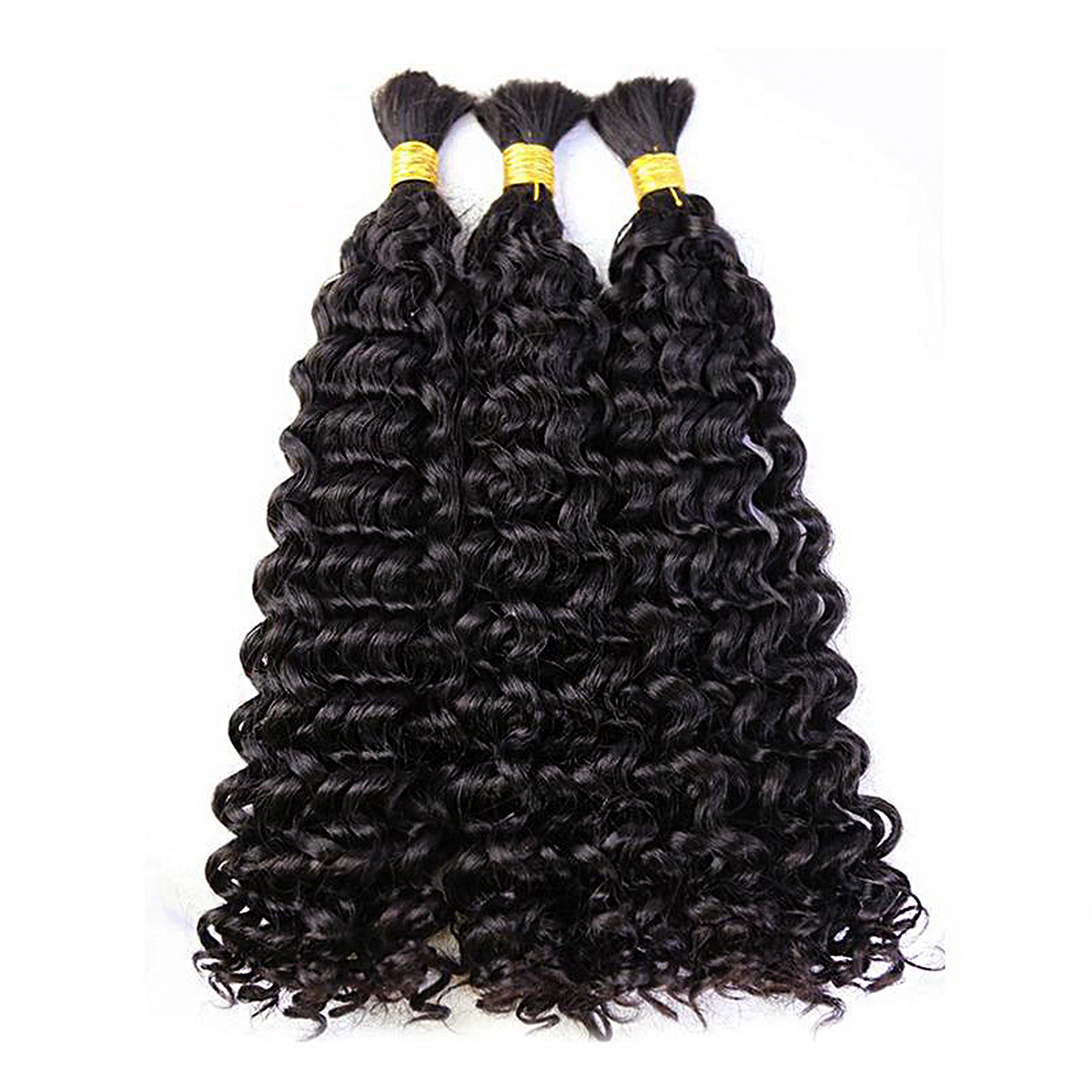 StariaHair 14-24 Inch Water Wave Bulk Hair for Braiding #1B