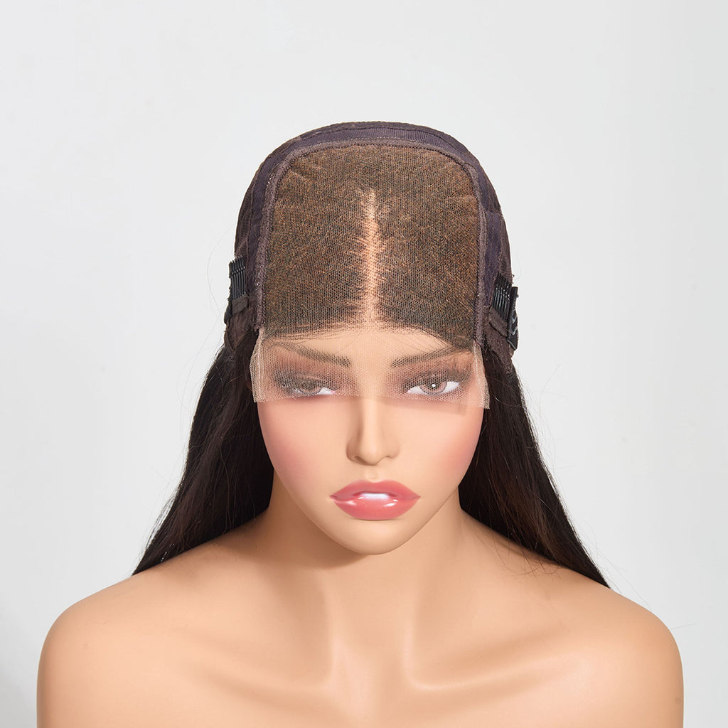 StariaHair 5"x5" HD Glueless Lace Straight 180% Closure Wig #1B