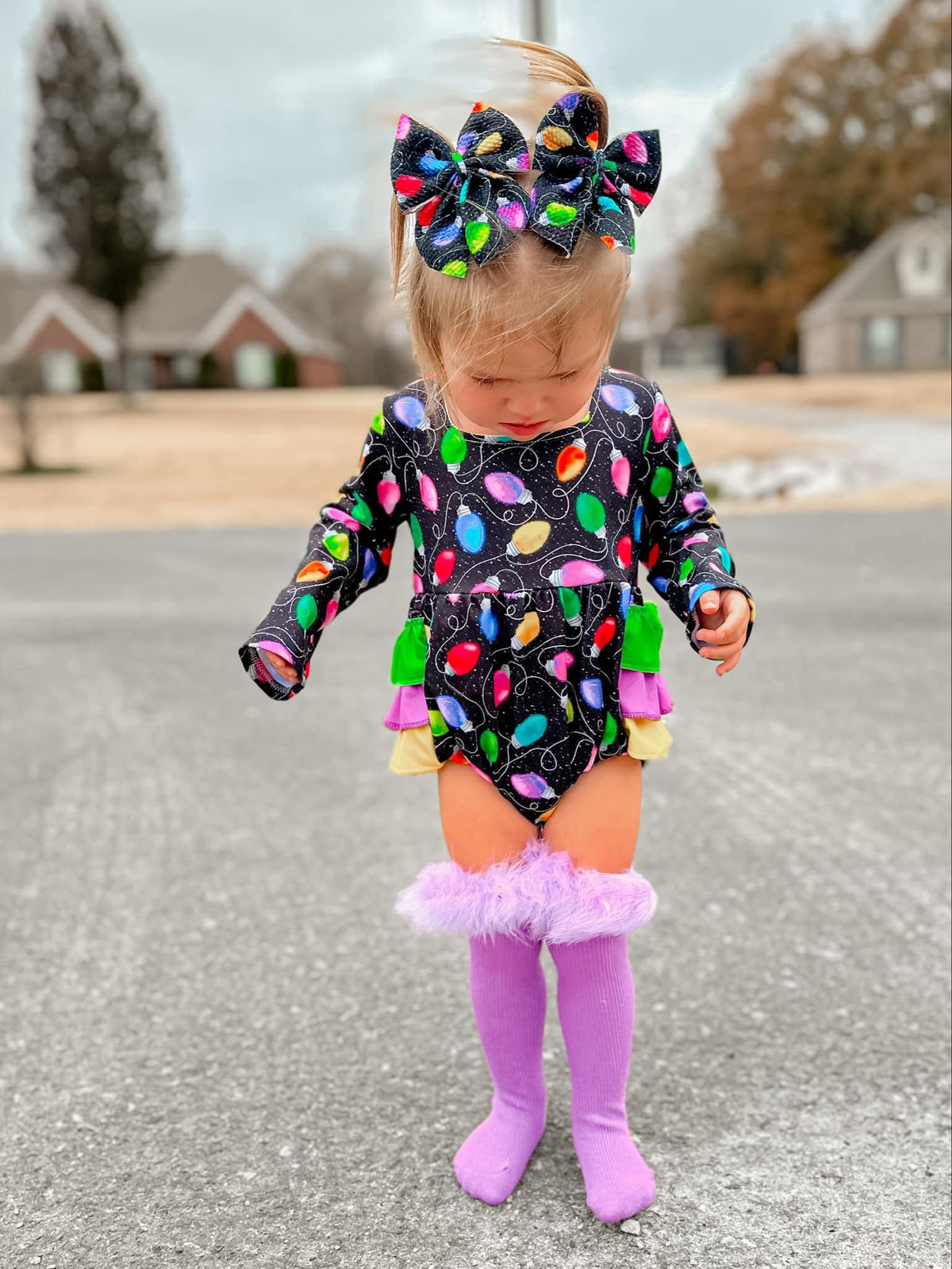 Lights ruffle romper