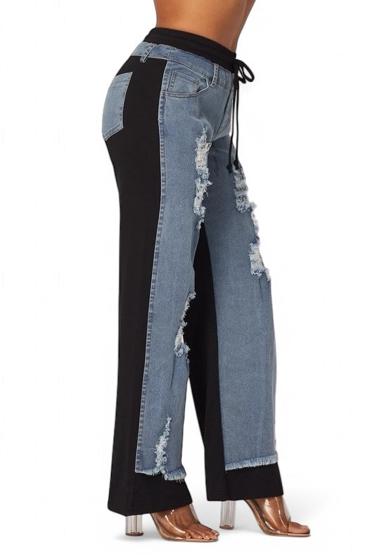 Still Got It Denim Jeans Sweatpants Mix