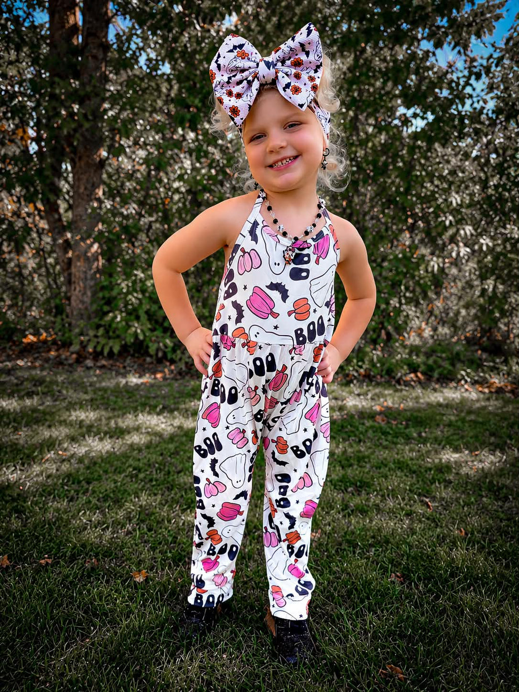 Boo ghost Halter Tie romper