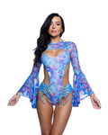 Psychedelic Print Bell Sleeve Rave Shrug