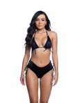 Lace-up Triangle Top & Cheeky Short Rave Set