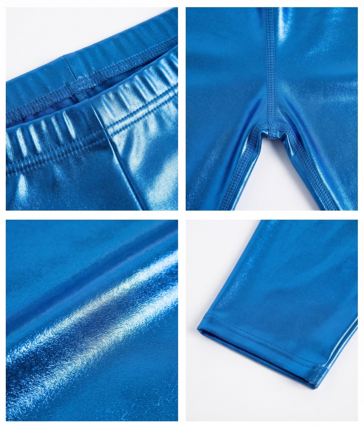 Sakkas Women's Shinny Metallic Bike Shorts Stretchy Unisex - Made in USA