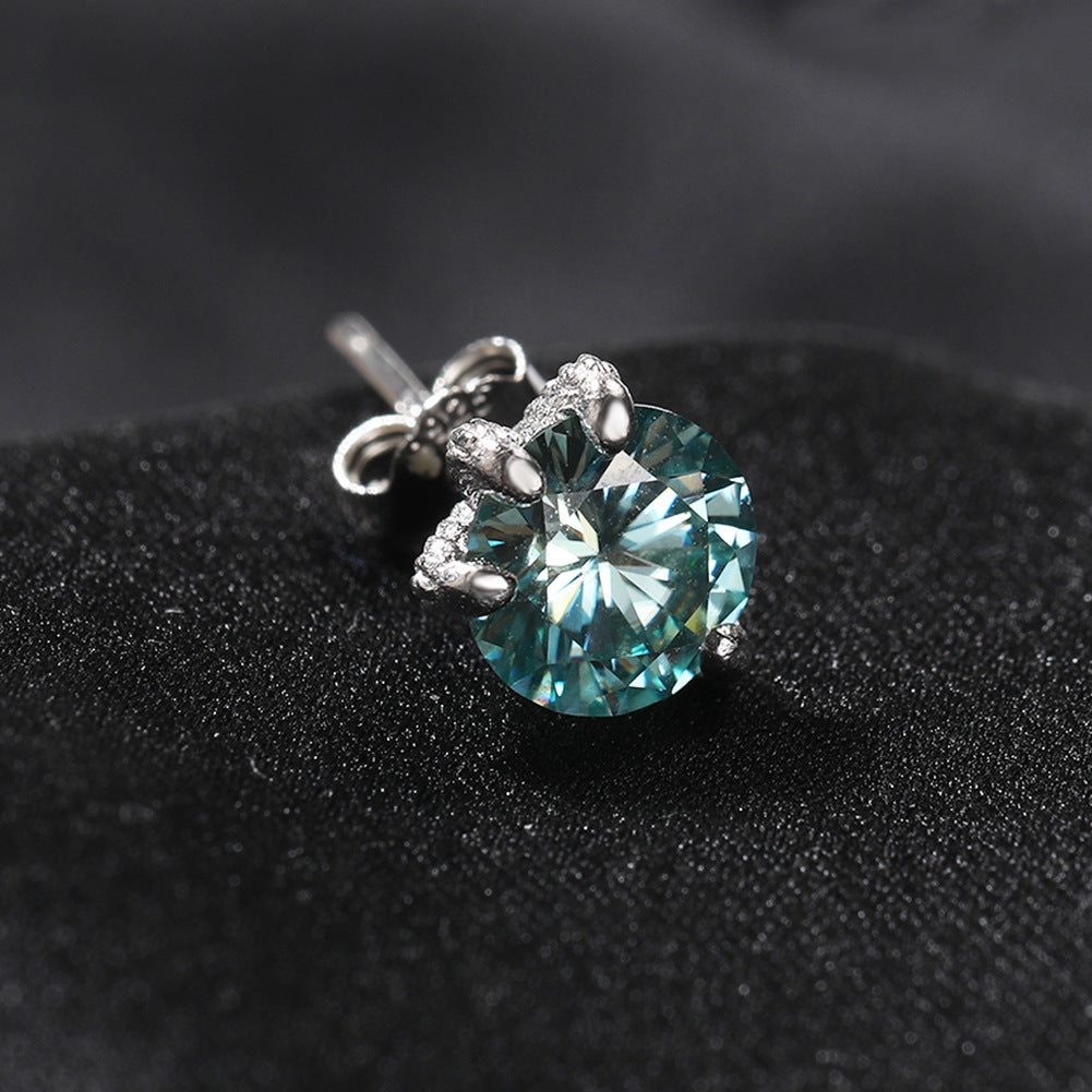 S925 silver moissanite dragon claw earrings