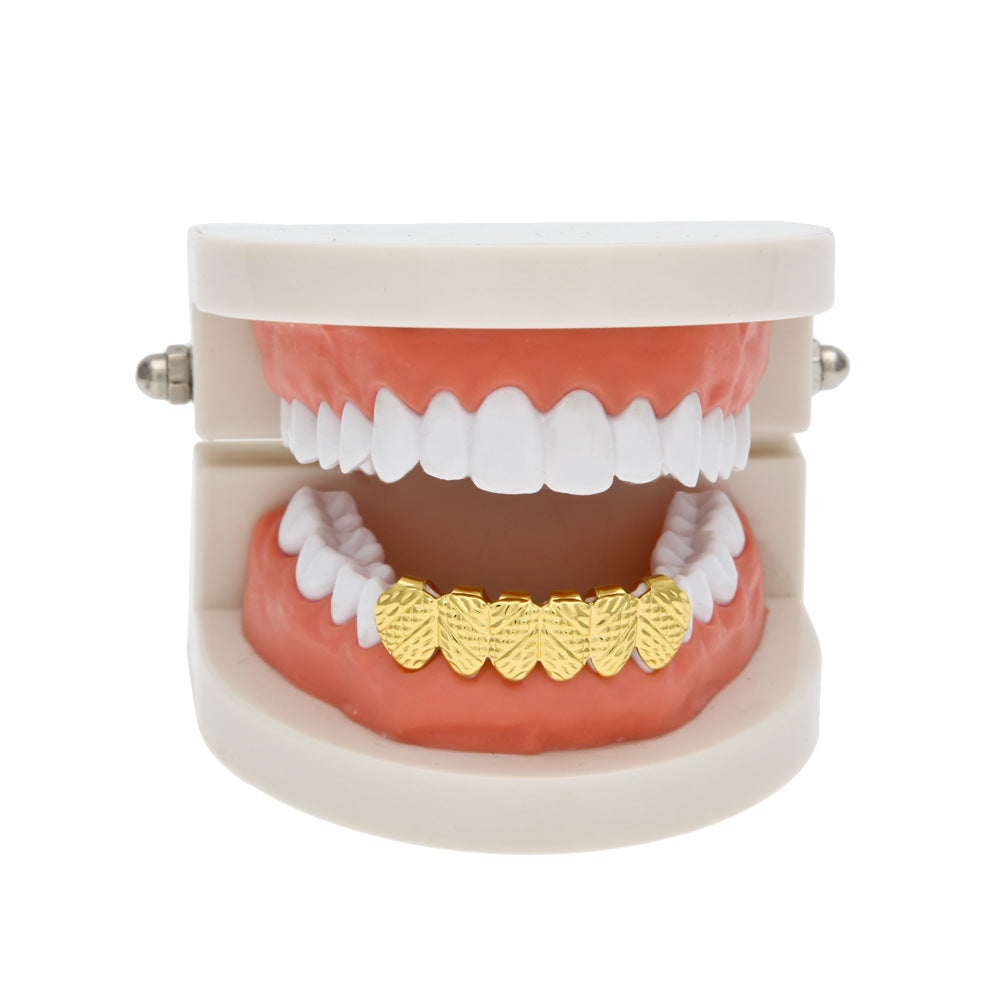 Hip-hop polished braces with gold electroplating