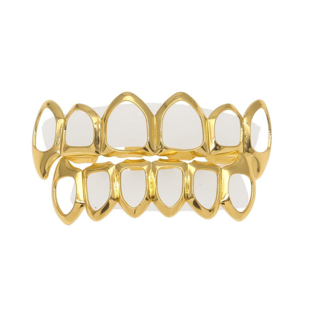 Hip-hop polished braces with gold electroplating
