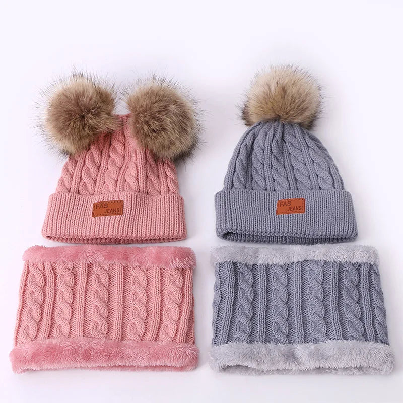 Kids’ Winter Hat, Scarf & Gloves Set – Warm Knitted Beanie & Neck Warmer for Boys & Girls (Ages 1-8)