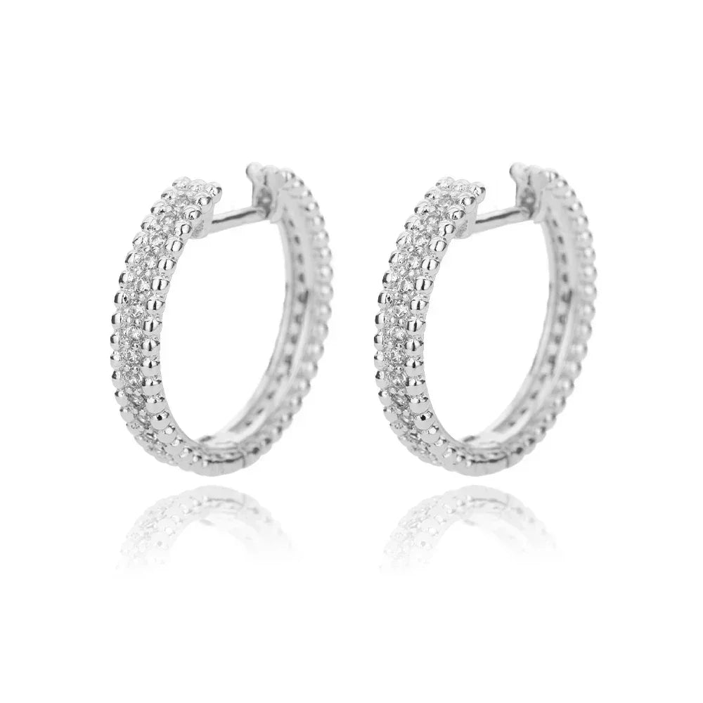 Circle Earrings For Women Vintage Punk Round Baroque Pearl Earrings Stainless Steel Circle Ear Clip Women Jewelry Gift Mujer
