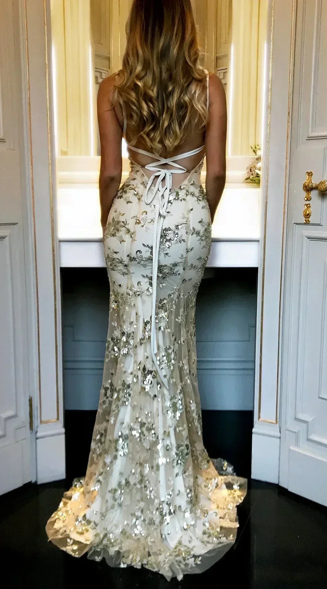 Women Dresses Sleeveless V Neck Pullover Sequins Party Dress Vestidos Formal Floor Length Sexy Wrap Breast Backless Slim