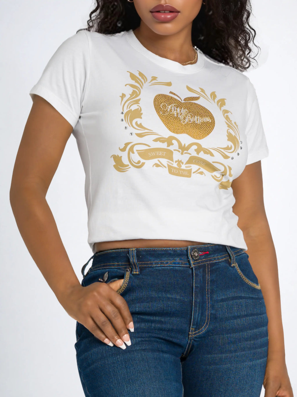 Golden Crest Tee - White