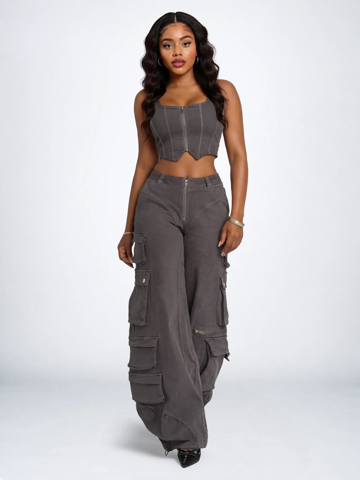 Stretch Twill Bustier Vest