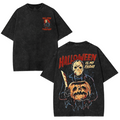 Jason Voorhees Halloween Tee Vintage– Washed Tee Cotton Menswear Top  | SEP 17